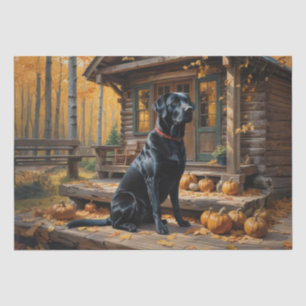 Papel De Seda Café preto Labrador Retriever Log Cabine