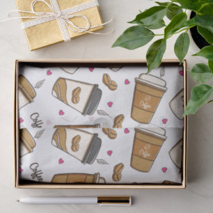Papel De Seda Cafés, Feijões, Fachos De Café, Lover De Café, Cor