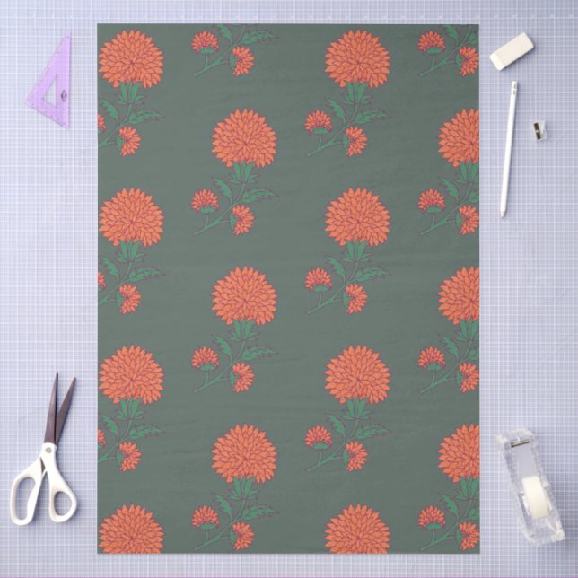 Papel De Seda Calêndula no Verde (Arte )
