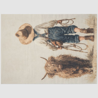 Papel De Seda Calfe Terrestre do Menino Secundário