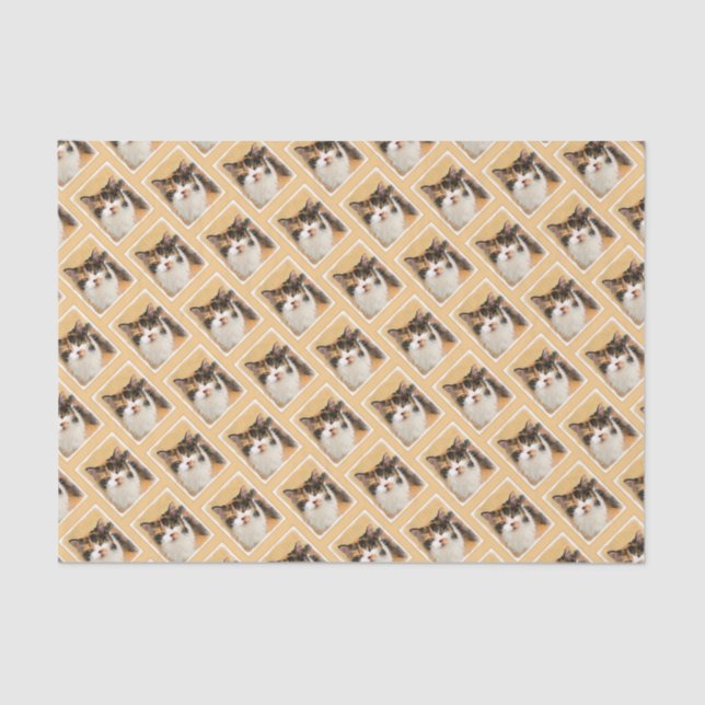 Papel De Seda Calico Cat Painting - Gato Original Bonito (Frente )