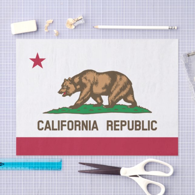 Papel De Seda California tissue paper, Californian Flag (Arte )