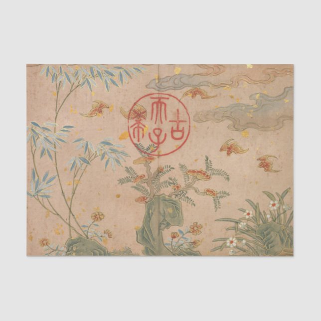 Papel De Seda Caligrafia circular de Bats Rocks por Ruoai (Frente )