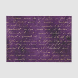 Papel De Seda Caligrafia de Grunge Roxo e Dourada