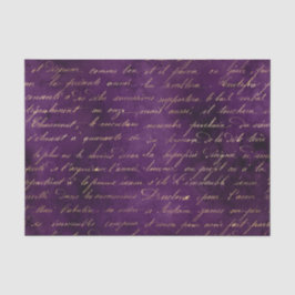 Papel De Seda Caligrafia Vintage Grunge Roxo e Dourado