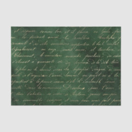 Papel De Seda Caligrafia Vintage Verde Esmeralda Grunge