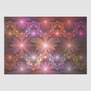 Papel De Seda Cama De Flores Arte Fractal Abstrato brilhante Col