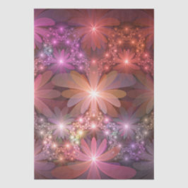 Papel De Seda Cama De Flores Arte Fractal Abstrato brilhante Col