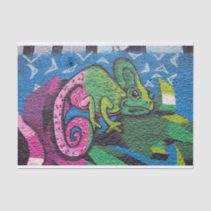 Papel De Seda Camaleão colorido dos grafites