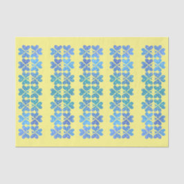 Papel De Seda Camarões irlandeses azuis texturizados em amarelo