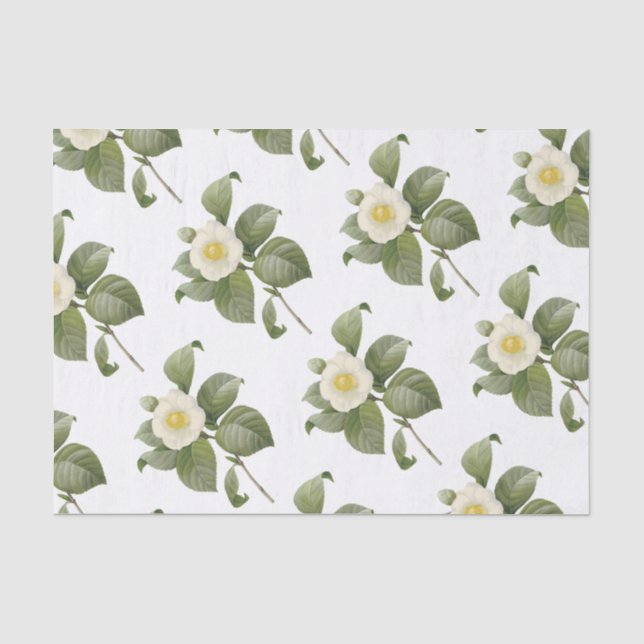 Papel De Seda Camellia Flower Pattern (Frente )