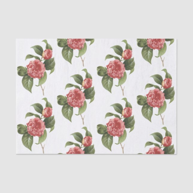 Papel De Seda Camellia Flower Pattern (Frente )