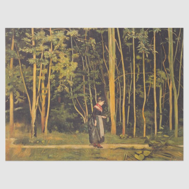 Papel De Seda Caminhando na borda da floresta (por Ferdinand Hod (Frente )