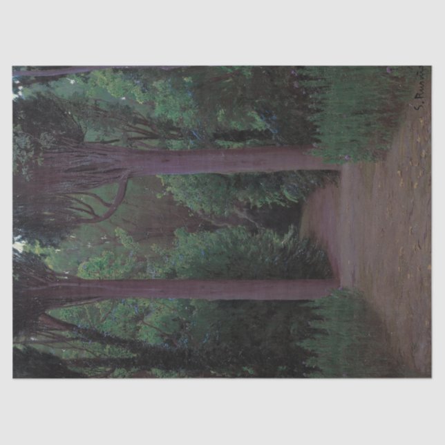 Papel De Seda Caminho num Parque (por Santiago Rusiñol) (Frente )