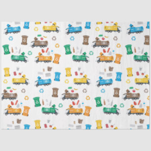 Papel De Seda Caminhões e Caixas de lixo de Reciclagens colorido