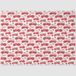 Papel De Seda Caminhões namorados em Branco