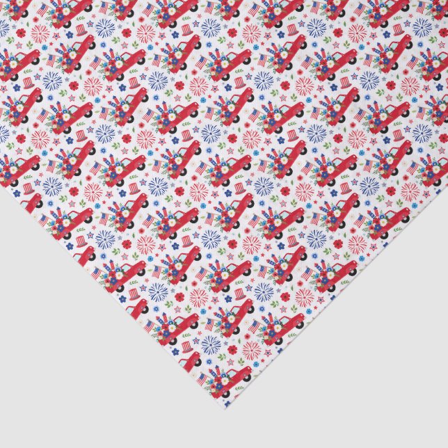 Papel De Seda Caminhões Vermelhos (Detalhes)