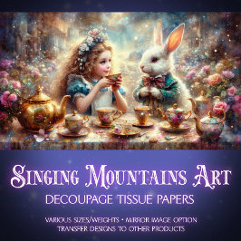 Papel De Seda Camisola Whimsical Alice's Magical Tea Decoupage