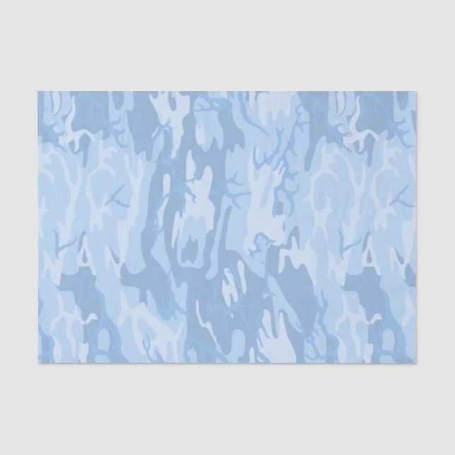 Papel De Seda Camo Azul Desvanecido (Frente )