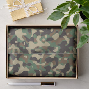 Papel De Seda Camo Camouflage Exército Verde Marrom bege Militar