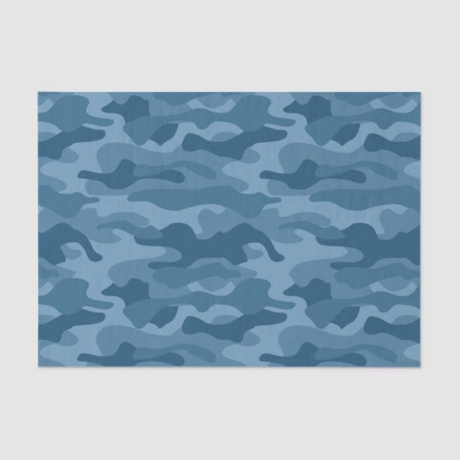 Papel De Seda Camo Monocolor Azul (Frente )