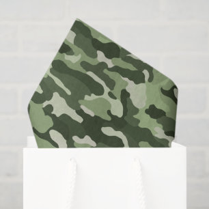 Papel De Seda Camouflage verde-oliva