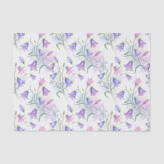 Papel De Seda Campainhas Rosa e Roxo em Aquarela