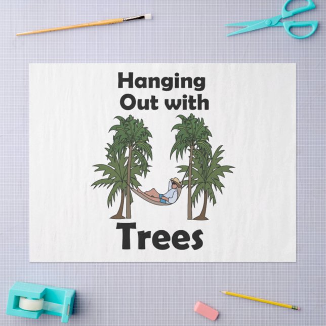 Papel De Seda Camping em Rede de Tolda Brincando com Árvores Cit (Arte )