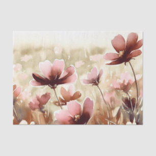 Papel De Seda Campo das flores - Cosmos de Chocolate (A) Aquarel