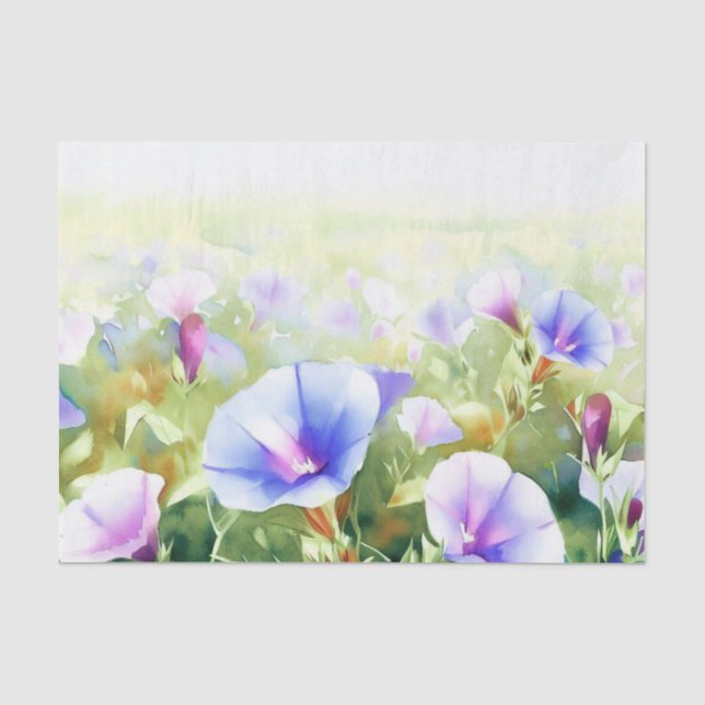 Papel De Seda Campo das Flores - Glória da Manhã (D) Aquarela (Frente )