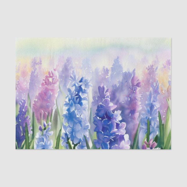 Papel De Seda Campo das Flores-Hyacinth (D) Aquarela (Frente )