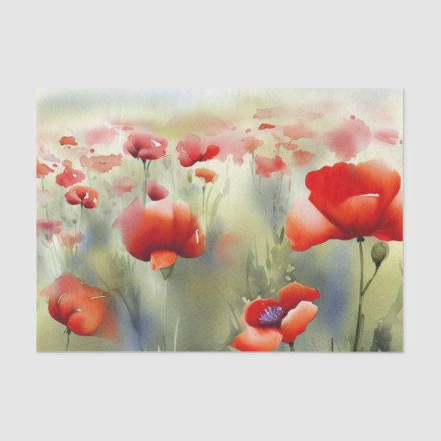 Papel De Seda Campo de Aquarela-Flores (B) (Frente )