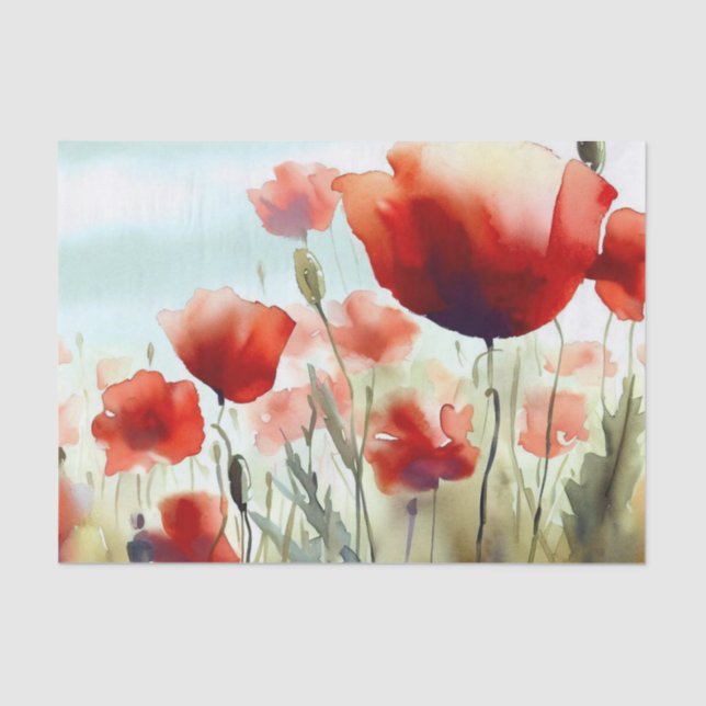 Papel De Seda Campo de Aquarela-Flores (C) (Frente )