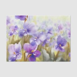 Papel De Seda Campo de Aquarela Flores-Violeta (C)