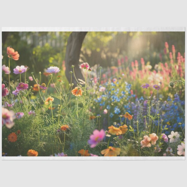Papel De Seda Campo de dissociação das flores (Frente )