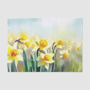 Papel De Seda Campo de Flores-Daffodil (D) Aquarela