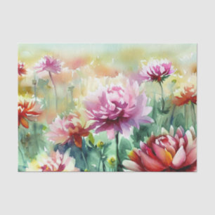 Papel De Seda Campo de Flores-Dália (B) Aquarela