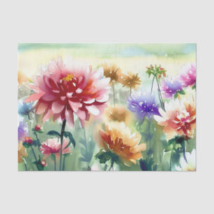 Papel De Seda Campo de Flores-Dália (C) Aquarela