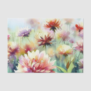 Papel De Seda Campo de Flores-Dália (D) Aquarela