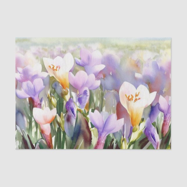 Papel De Seda Campo de Flores-Freesia (A) Aquarela (Frente )