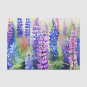Papel De Seda Campo de Flores-Lupina (C) Aquarela