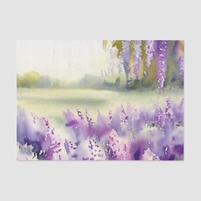 Papel De Seda Campo de Flores-Wisteria (B) Aquarela (Frente )