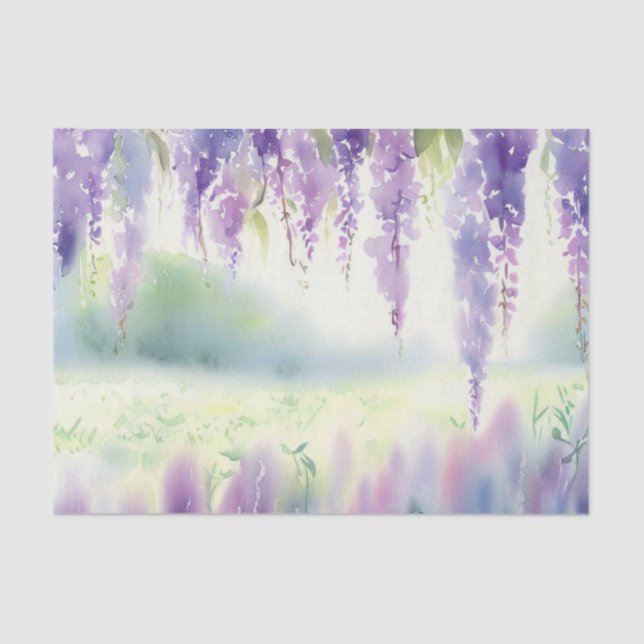 Papel De Seda Campo de Flores-Wisteria (D) Aquarela (Frente )