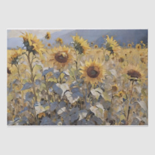Papel De Seda Campo de Girassóis em Aquarela Decoupage