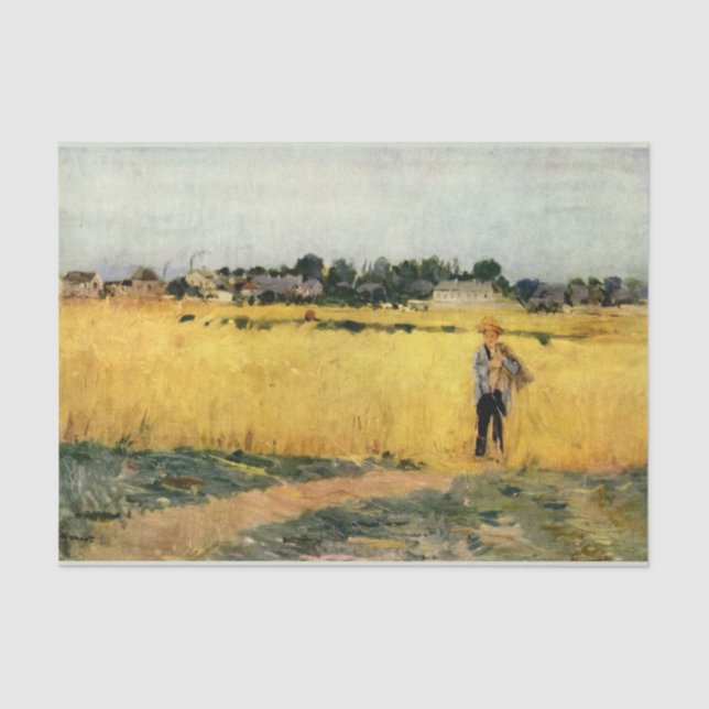 Papel De Seda Campo de grãos (por Berthe Morisot) (Frente )