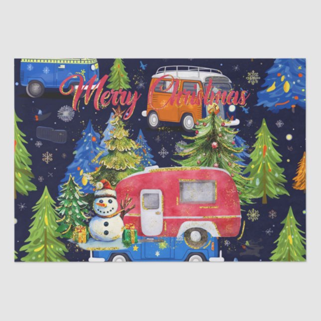 Papel De Seda Campo de Natal Themed Camper (Frente )