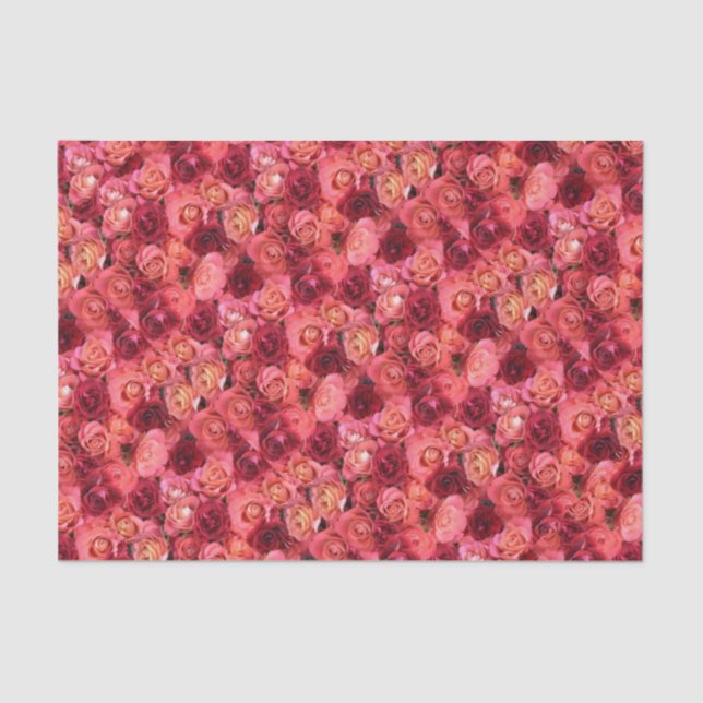 PAPEL DE SEDA CAMPO DE ROSA VERMELHA DE TINTA (Frente )