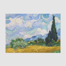 Papel De Seda Campo de trigo com ciprestes por Vincent Van Gogh
