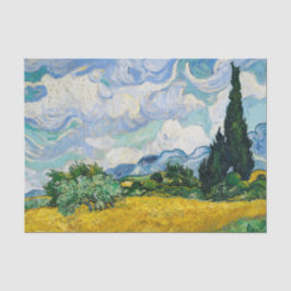 Papel De Seda Campo de trigo Van Gogh com ciprestes. Impressioni