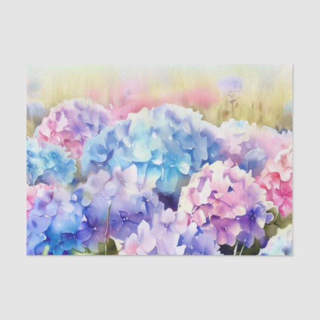 Papel De Seda Campo Flores-Hidrópsia (C) Aquarela (Frente )